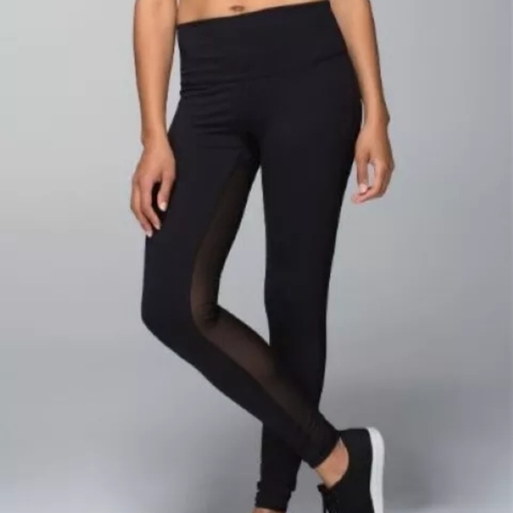 Lululemon Lab Night Tight Black Size 6 Leggings Mesh Yoga Dance Limited Edition - Picture 10 of 11